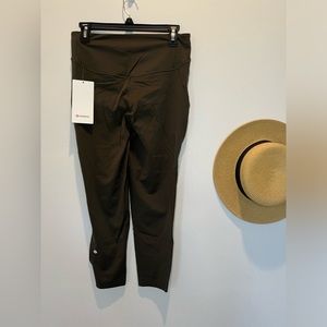 Lululemon Size 10 Base Pace HR Crop 23” Dark Olive DKOV Pant High Rise Nulux